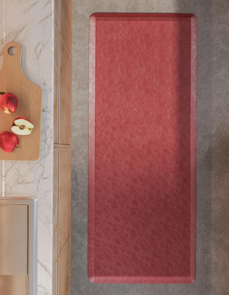 Anti-Fatigue Burgundy Red 2' x 5' Comfort Standing Mat  for Kitchen, Bath, Laundry Room, Office Colorful PVC Durable Non-Slip Water Resistant Spill Proof Rug Thick Rubber for Sale at Rug Engine