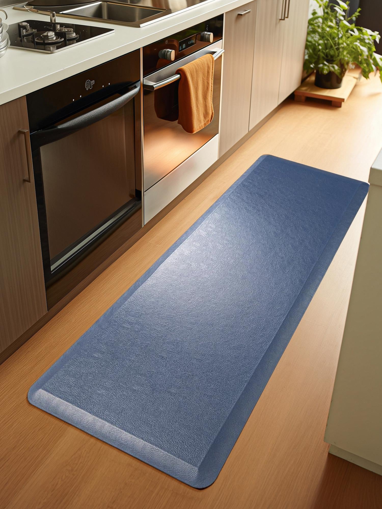 Anti-Fatigue Navy Blue 2' x 3' Comfort Standing Mat  for Kitchen, Bath, Laundry Room, Office Colorful PVC Durable Non-Slip Water Resistant Spill Proof Rug Thick Rubber for Sale at Rug Engine