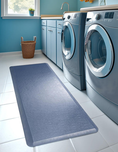 Anti-Fatigue Navy Blue 2' x 3' Comfort Standing Mat  for Kitchen, Bath, Laundry Room, Office Colorful PVC Durable Non-Slip Water Resistant Spill Proof Rug Thick Rubber for Sale at Rug Engine