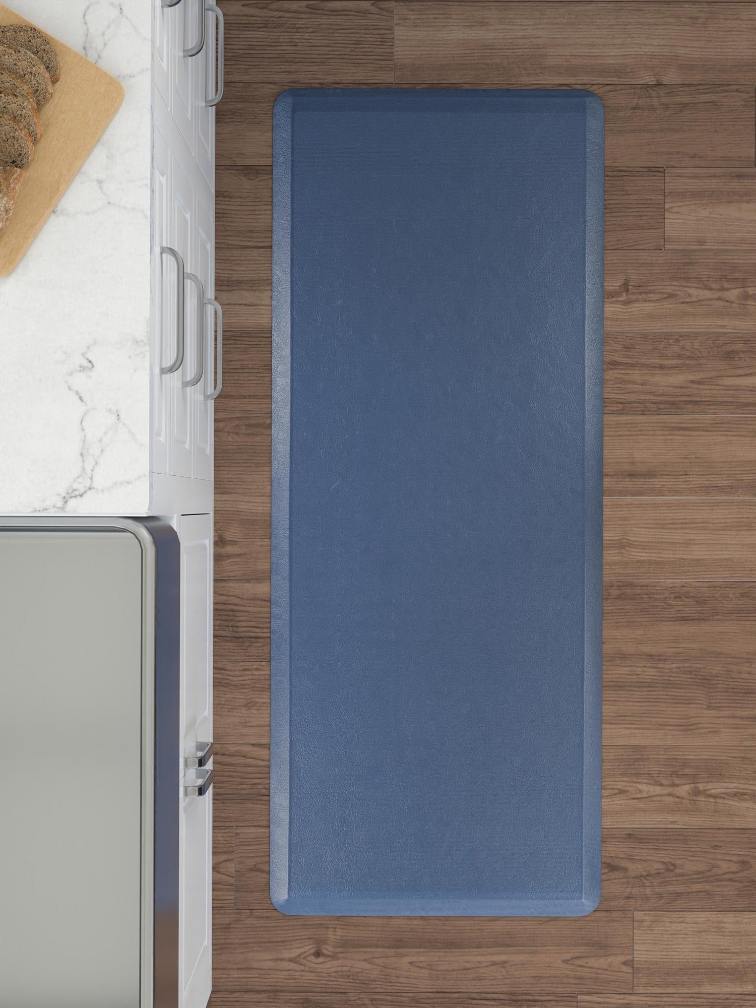 Anti-Fatigue Navy Blue 2' x 3' Comfort Standing Mat  for Kitchen, Bath, Laundry Room, Office Colorful PVC Durable Non-Slip Water Resistant Spill Proof Rug Thick Rubber for Sale at Rug Engine