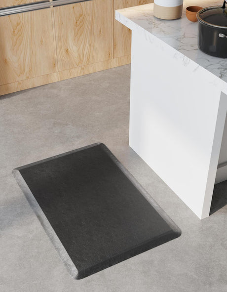 Anti-Fatigue Black 2' x 3' Comfort Standing Mat  for Kitchen, Bath, Laundry Room, Office Colorful PVC Durable Non-Slip Water Resistant Spill Proof Rug Thick Rubber for Sale at Rug Engine