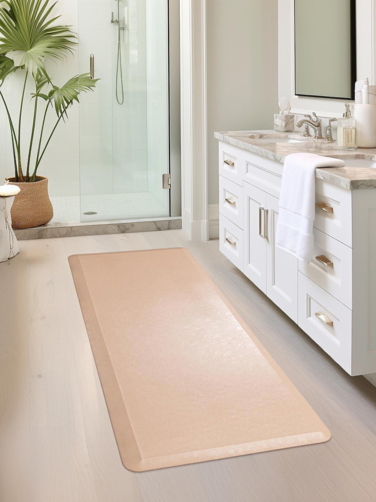 Anti-Fatigue Beige 2' x 3' Comfort Standing Mat  for Kitchen, Bath, Laundry Room, Office Colorful PVC Durable Non-Slip Water Resistant Spill Proof Rug Thick Rubber for Sale at Rug Engine