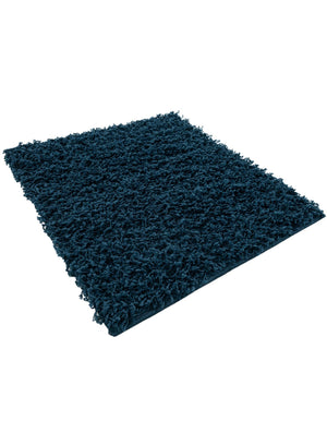 Sapphire Blue 2' 2 x 2' 2 Solid Shag Square Area Rug Thick Soft Touch Fluffy & Plush Shaggy Pile