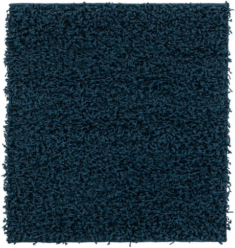 Sapphire Blue 2' 2 x 2' 2 Solid Shag Square Area Rug Thick Soft Touch Fluffy & Plush Shaggy Pile