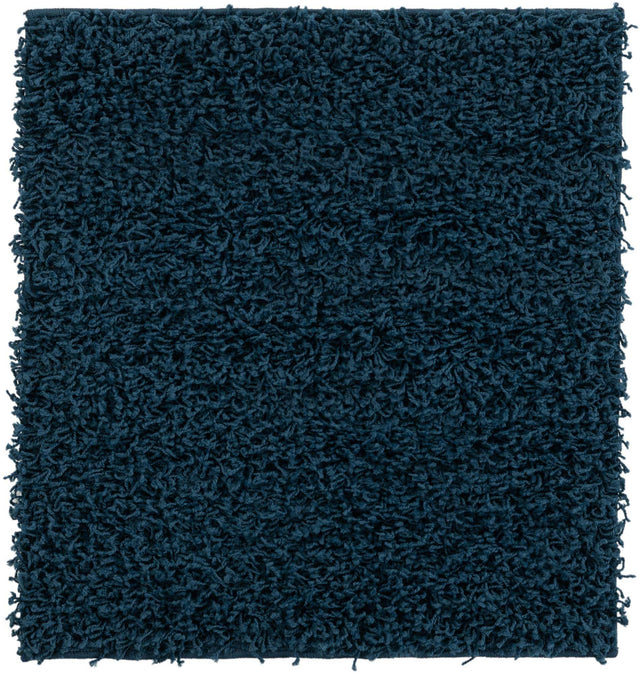 Sapphire Blue 2' 2 x 2' 2 Solid Shag Square Area Rug Thick Soft Touch Fluffy & Plush Shaggy Pile