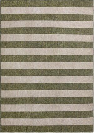 Green 10' x 14' 1 Outdoor Striped Rectangle Area Rug Weather Resistant for Patio, Deck, Terrace, Balcony, Porch Geometric Pattern Waterproof Carpet for Sale at Rug Engine