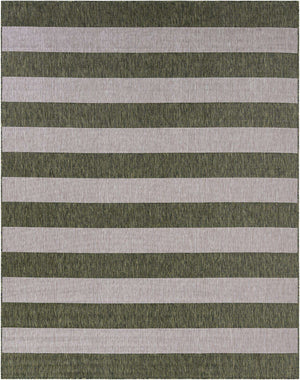 Green 7' 10 x 10' Outdoor Striped Rectangle Area Rug Weather Resistant for Patio, Deck, Terrace, Balcony, Porch Geometric Pattern Waterproof Carpet for Sale at Rug Engine