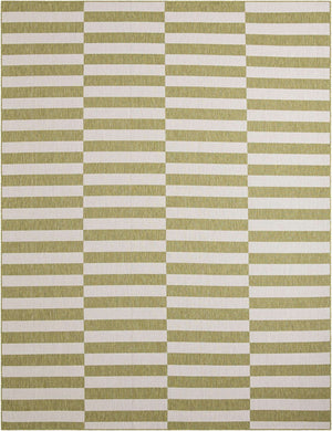 Green 10' x 13' 1 Outdoor Striped Rectangle Area Rug Weather Resistant for Patio, Deck, Terrace, Balcony, Porch Geometric Pattern Waterproof Carpet for Sale at Rug Engine