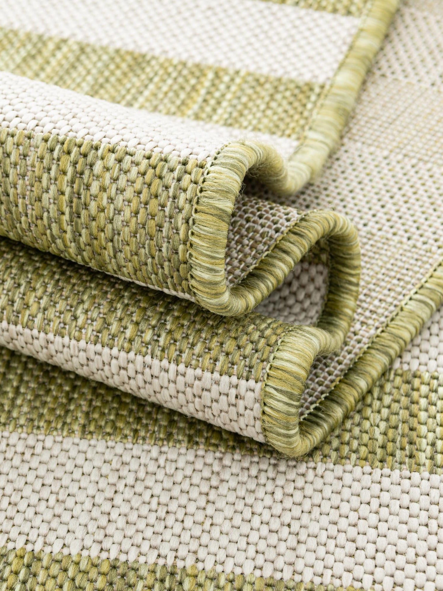 Green 10' x 10' Outdoor Striped Square Area Rug Weather Resistant for Patio, Deck, Terrace, Balcony, Porch Geometric Pattern Waterproof Carpet for Sale at Rug Engine