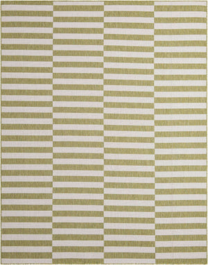 Green 7' 10 x 10' Outdoor Striped Rectangle Area Rug Weather Resistant for Patio, Deck, Terrace, Balcony, Porch Geometric Pattern Waterproof Carpet for Sale at Rug Engine