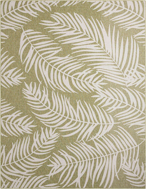 Green 10' x 13' 1 Outdoor Botanical Rectangle Area Rug Weather Resistant for Patio, Deck, Terrace, Balcony, Porch Polypropylene Garden Floral Tropical Carpet for Sale at Rug Engine