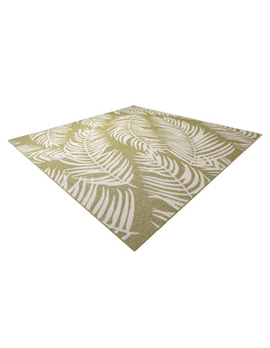 Green 12' x 12' Outdoor Botanical Square Area Rug Weather Resistant for Patio, Deck, Terrace, Balcony, Porch Polypropylene Garden Floral Tropical Carpet for Sale at Rug Engine