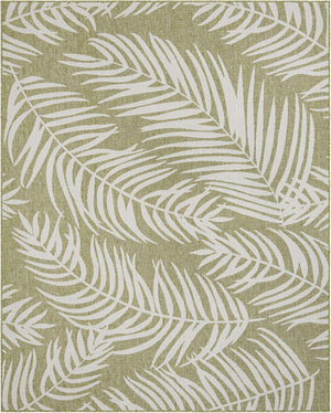 Green 7' 10 x 10' Outdoor Botanical Rectangle Area Rug Weather Resistant for Patio, Deck, Terrace, Balcony, Porch Polypropylene Garden Floral Tropical Carpet for Sale at Rug Engine
