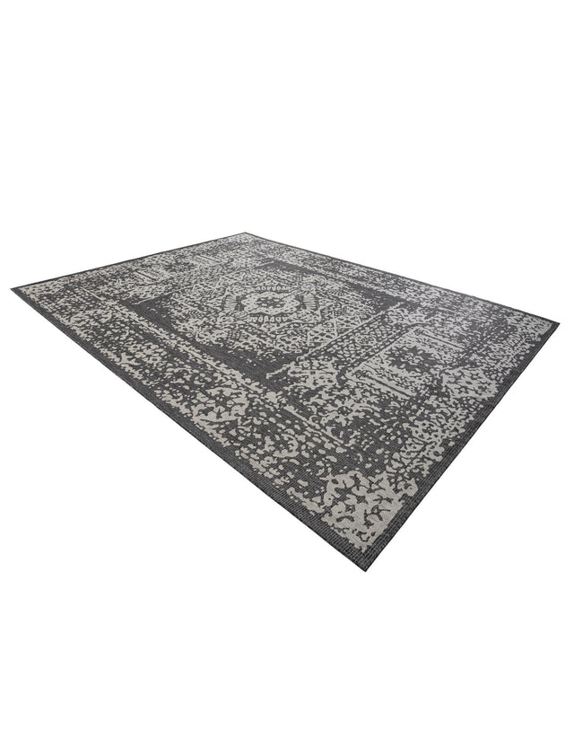 Charcoal Gray 10' x 13' 1 Outdoor Traditional Rectangle Area Rug Weather Resistant for Patio, Deck, Terrace, Balcony, Porch Classical Design Outside Carpet for Sale at Rug Engine