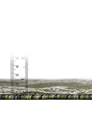 Green 12' x 12' Outdoor Traditional Square Area Rug Weather Resistant for Patio, Deck, Terrace, Balcony, Porch Classical Design Outside Carpet for Sale at Rug Engine