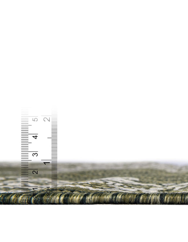 Green 12' x 12' Outdoor Traditional Square Area Rug Weather Resistant for Patio, Deck, Terrace, Balcony, Porch Classical Design Outside Carpet for Sale at Rug Engine