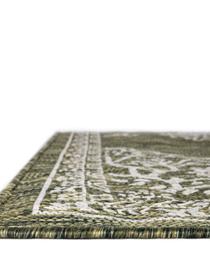 Green 12' x 12' Outdoor Traditional Square Area Rug Weather Resistant for Patio, Deck, Terrace, Balcony, Porch Classical Design Outside Carpet for Sale at Rug Engine