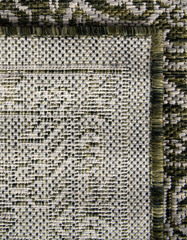Green 12' x 12' Outdoor Traditional Square Area Rug Weather Resistant for Patio, Deck, Terrace, Balcony, Porch Classical Design Outside Carpet for Sale at Rug Engine