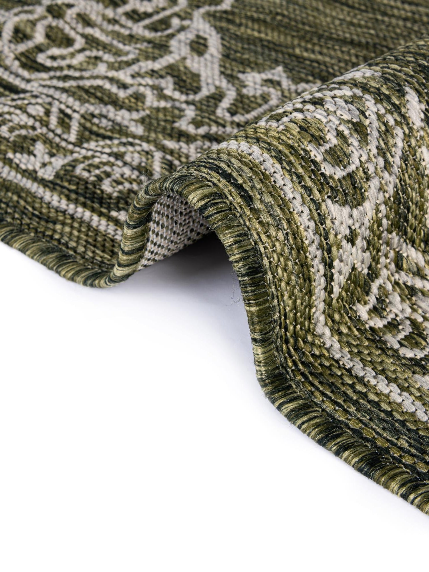 Green 12' x 12' Outdoor Traditional Square Area Rug Weather Resistant for Patio, Deck, Terrace, Balcony, Porch Classical Design Outside Carpet for Sale at Rug Engine