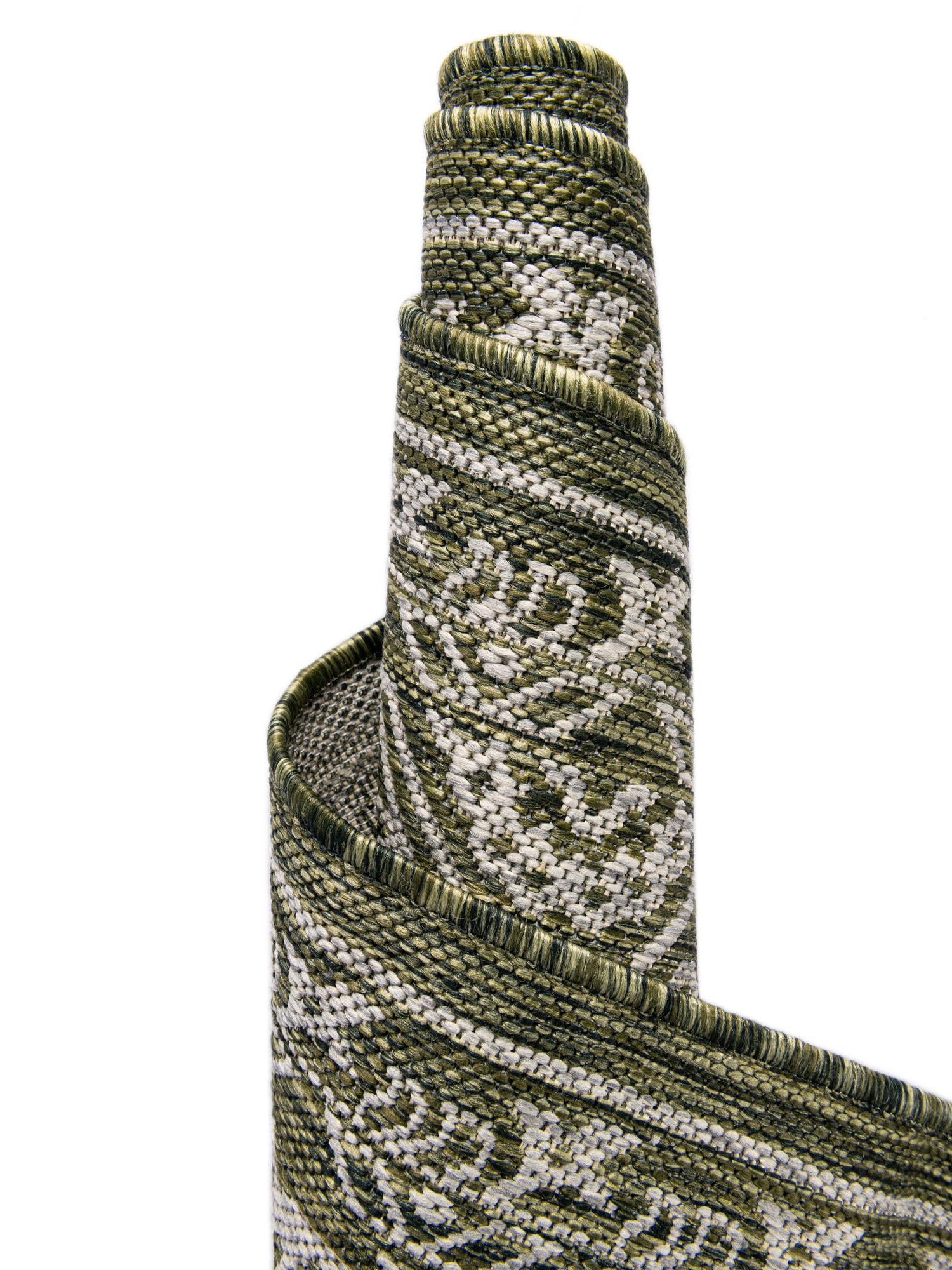 Green 12' x 12' Outdoor Traditional Square Area Rug Weather Resistant for Patio, Deck, Terrace, Balcony, Porch Classical Design Outside Carpet for Sale at Rug Engine