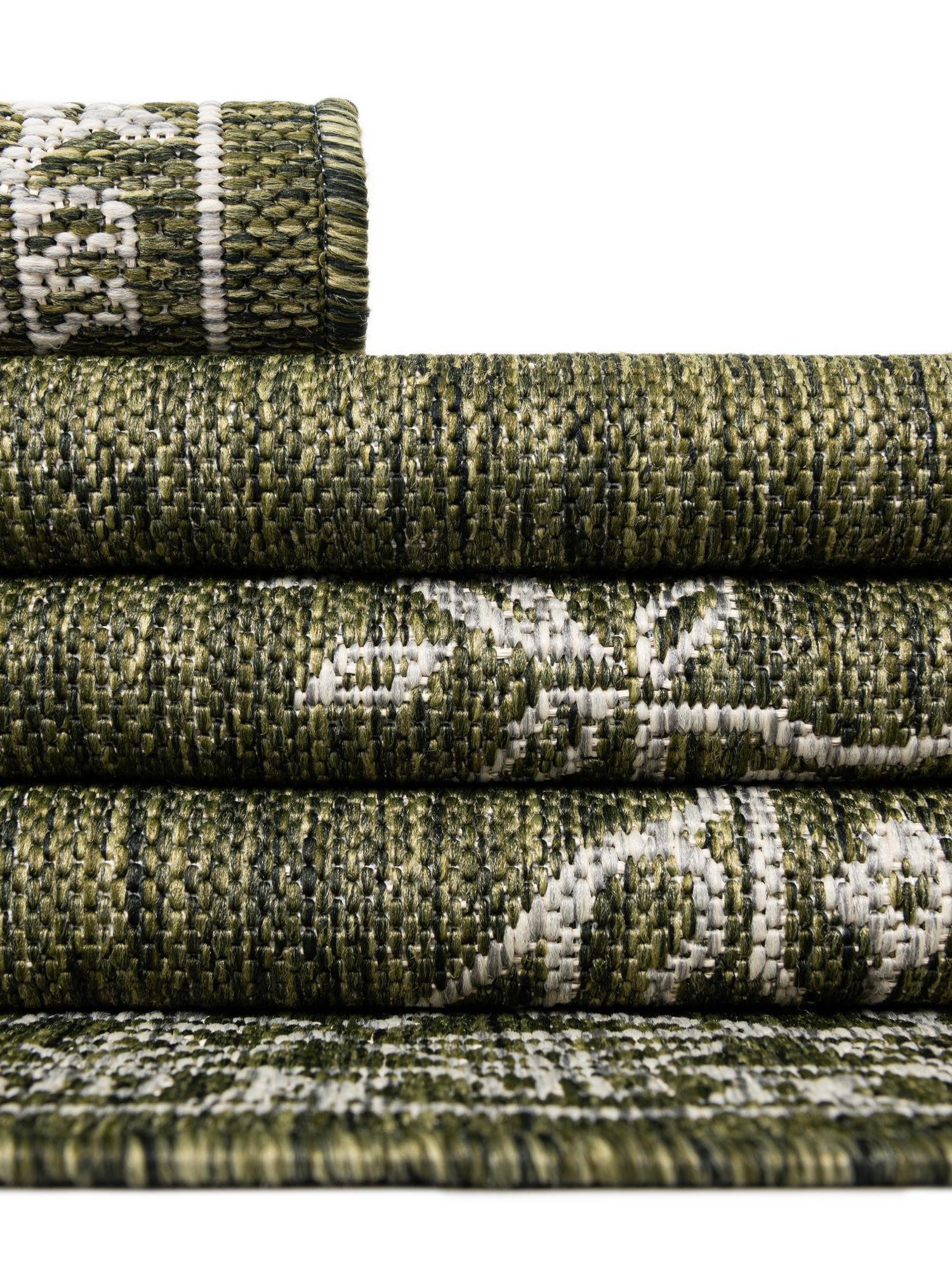 Green 12' x 12' Outdoor Traditional Square Area Rug Weather Resistant for Patio, Deck, Terrace, Balcony, Porch Classical Design Outside Carpet for Sale at Rug Engine