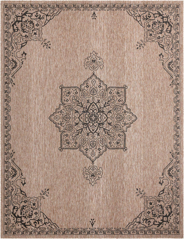 Beige 10' x 13' 1 Outdoor Traditional Rectangle Area Rug Weather Resistant for Patio, Deck, Terrace, Balcony, Porch Classical Design Outside Carpet for Sale at Rug Engine
