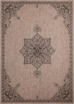 Beige 10' x 14' 1 Outdoor Traditional Rectangle Area Rug Weather Resistant for Patio, Deck, Terrace, Balcony, Porch Classical Design Outside Carpet for Sale at Rug Engine