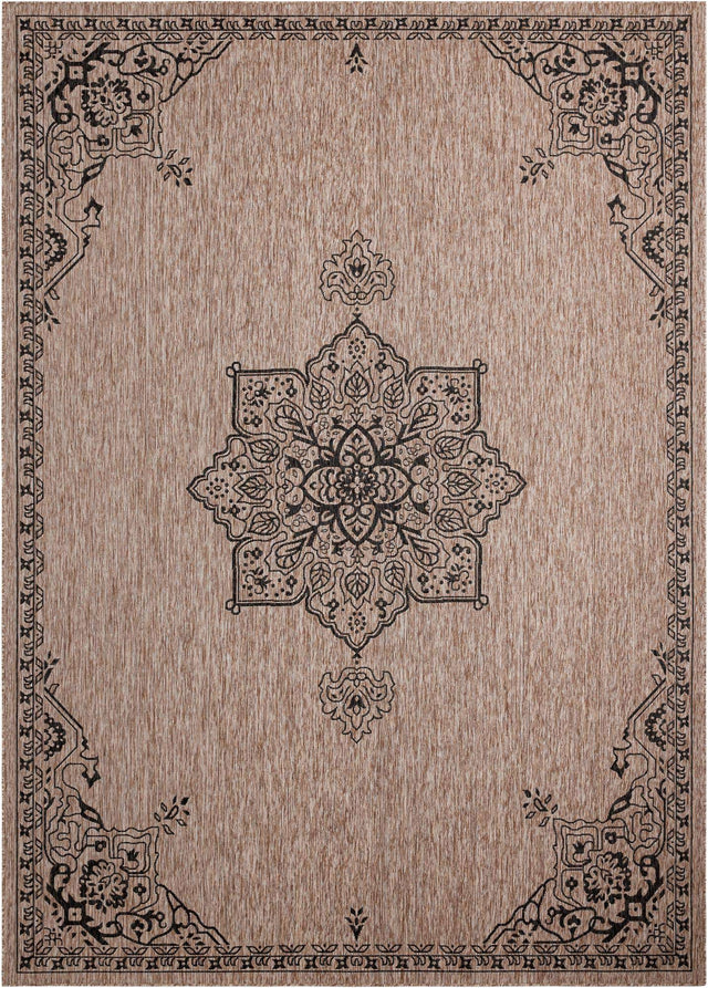 Beige 10' x 14' 1 Outdoor Traditional Rectangle Area Rug Weather Resistant for Patio, Deck, Terrace, Balcony, Porch Classical Design Outside Carpet for Sale at Rug Engine