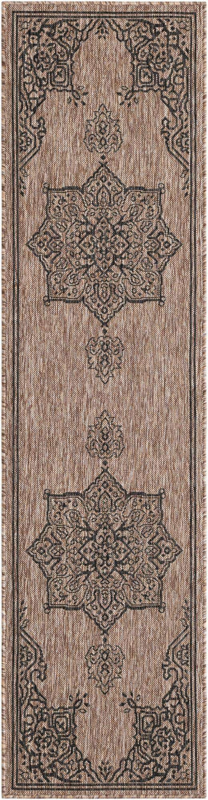 Beige 2' x 8' Outdoor Traditional Runner Area Rug Weather Resistant for Patio, Deck, Terrace, Balcony, Porch Classical Design Outside Carpet for Sale at Rug Engine