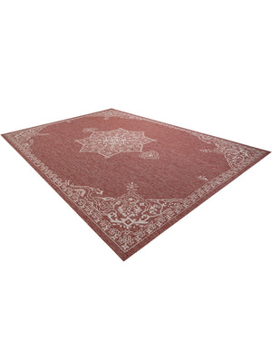 Rust Red 10' x 14' 1 Outdoor Traditional Rectangle Area Rug Weather Resistant for Patio, Deck, Terrace, Balcony, Porch Classical Design Outside Carpet for Sale at Rug Engine