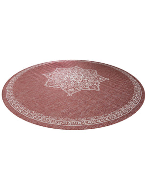 Rust Red 12' x 12' Outdoor Traditional Round Area Rug Weather Resistant for Patio, Deck, Terrace, Balcony, Porch Classical Design Outside Carpet for Sale at Rug Engine
