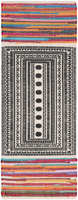 Multicolor 2' x 5' 1 Chindi Cotton Runner Rug