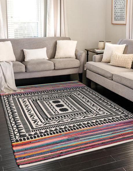 Multicolor 8' x 10' Chindi Cotton Rectangle Rug