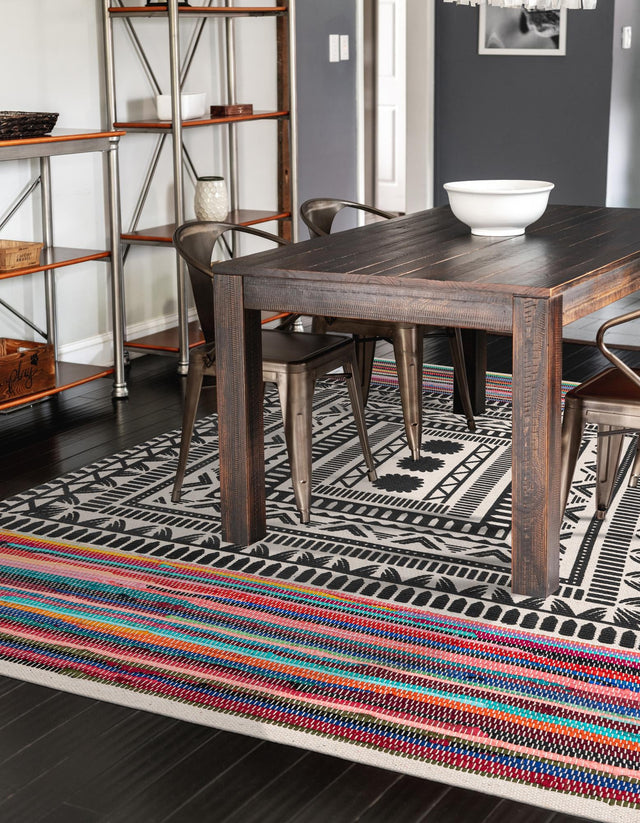 Multicolor 8' x 10' Chindi Cotton Rectangle Rug