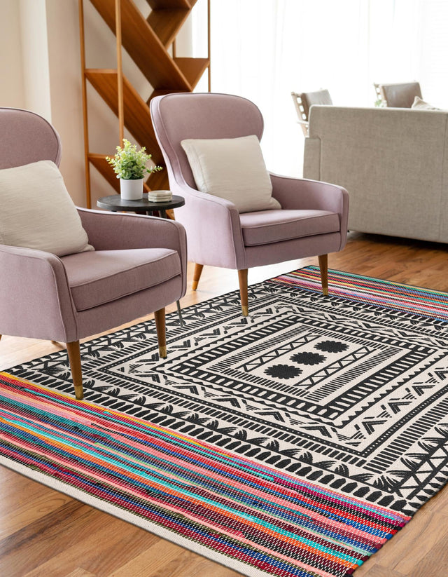 Multicolor 8' x 10' Chindi Cotton Rectangle Rug