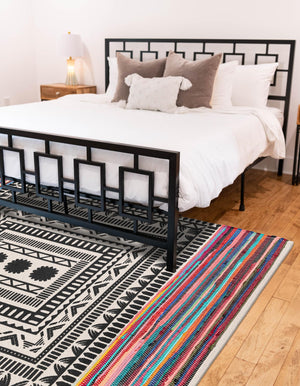 Multicolor 9' x 12' Chindi Cotton Rectangle Rug