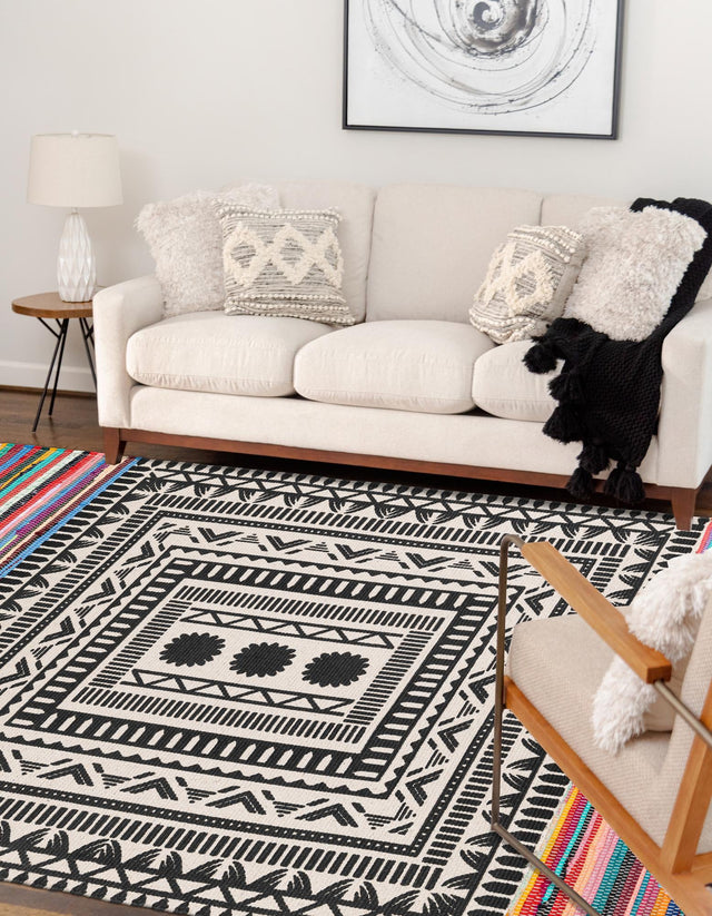 Multicolor 9' x 12' Chindi Cotton Rectangle Rug