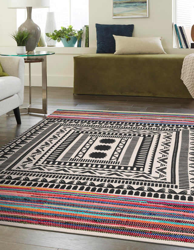 Multicolor 8' x 10' Chindi Cotton Rectangle Rug