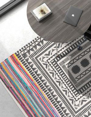 Multicolor 8' x 10' Chindi Cotton Rectangle Rug