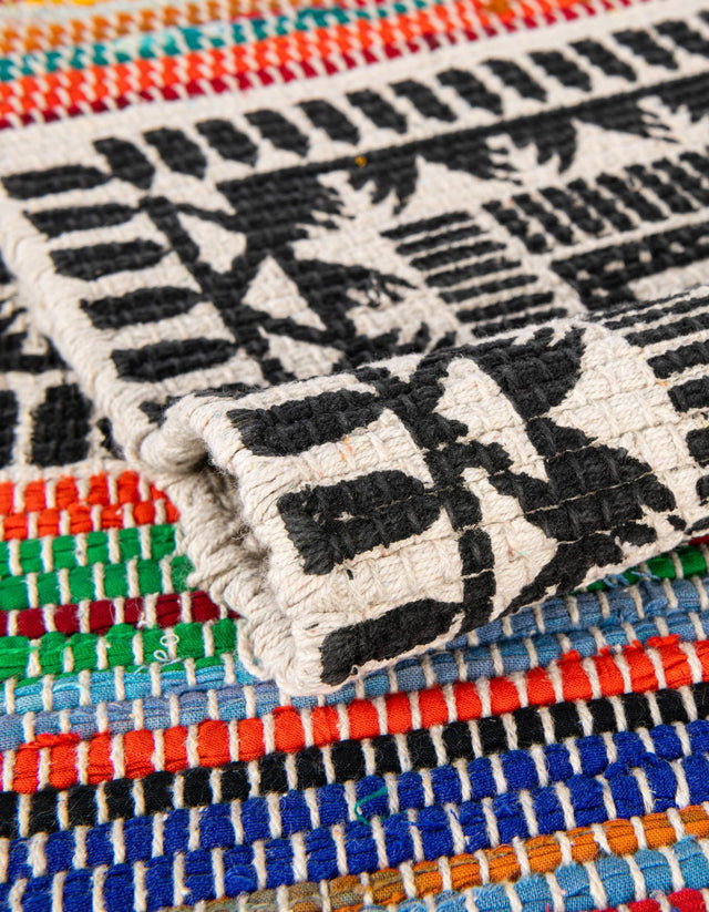 Multicolor 8' x 10' Chindi Cotton Rectangle Rug