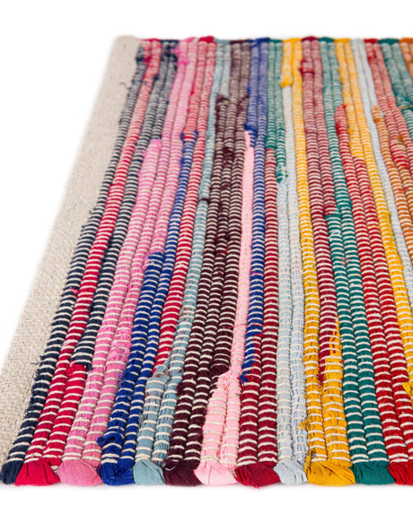 Multicolor 7' 10 x 10' Chindi Cotton Rectangle Area Rug Interior Design Home Decor Carpet Mat for Sale at Rug Engine