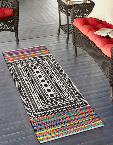 Multicolor 2' x 8' Chindi Cotton Runner Rug