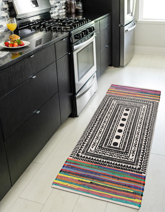 Multicolor 2' x 8' Chindi Cotton Runner Rug