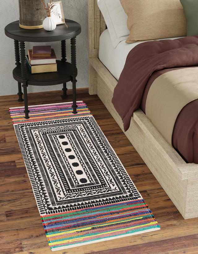 Multicolor 2' x 8' Chindi Cotton Runner Rug