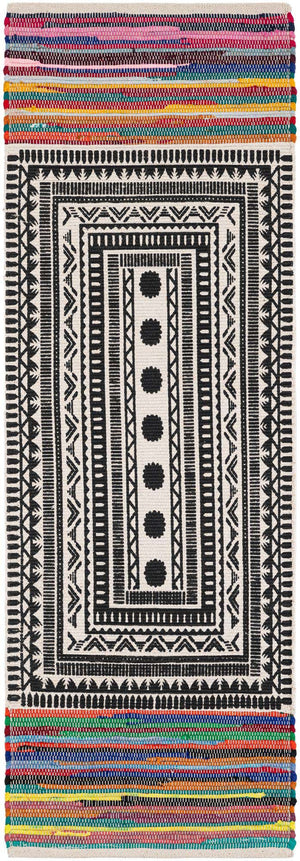 Multicolor 2' x 6' 1 Chindi Cotton Runner Rug