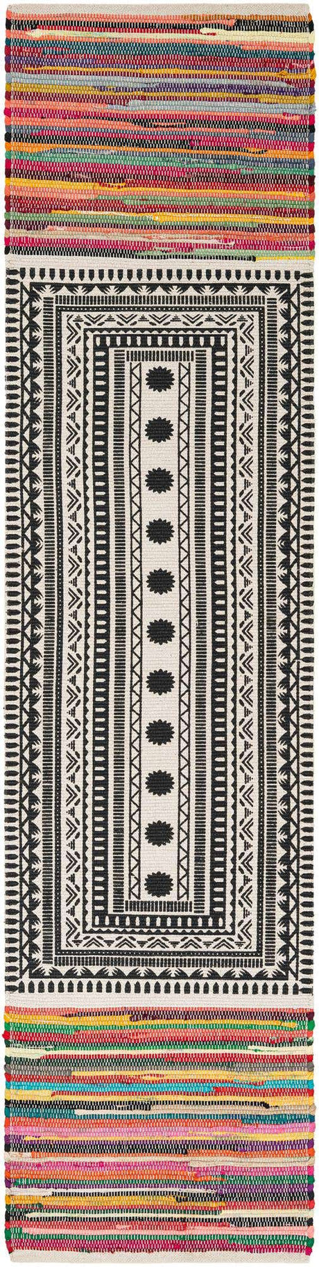 Multicolor 2' x 8' Chindi Cotton Runner Rug