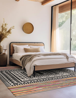 Multicolor 8' x 8' Chindi Cotton Square Rug