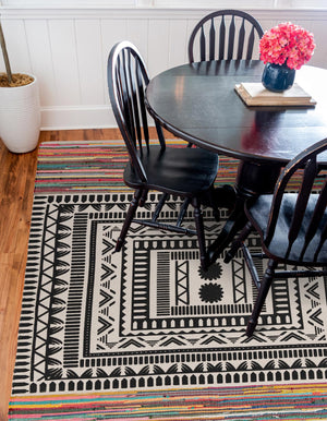 Multicolor 8' x 8' Chindi Cotton Square Rug