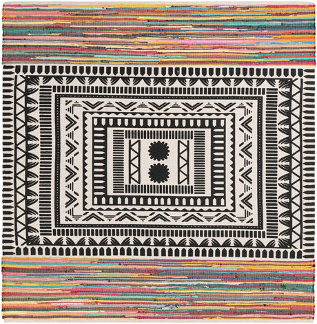 Multicolor 8' x 8' Chindi Cotton Square Rug