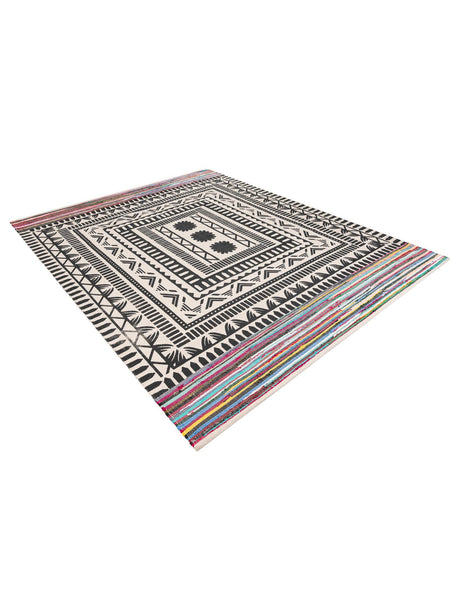 Multicolor 7' 10 x 10' Chindi Cotton Rectangle Area Rug Interior Design Home Decor Carpet Mat for Sale at Rug Engine